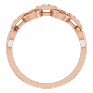 14K Rose Gold 1/10 CTW Natural Diamond Link Ring