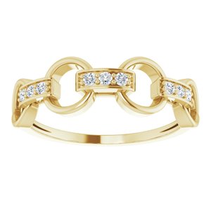 14K Yellow Gold 1/10 CTW Natural Diamond Link Ring