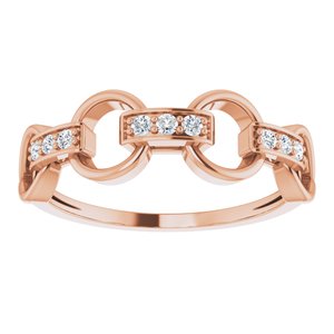 14K Rose Gold 1/10 CTW Natural Diamond Link Ring