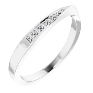 14K White Gold .03 CTW Natural Diamond Wave Ring