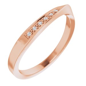 14K Rose Gold .03 CTW Natural Diamond Wave Ring
