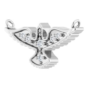 Platinum .05 CTW Natural Diamond Petite Holy Spirit Necklace Center