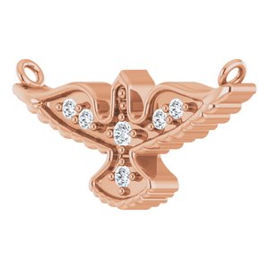 14K Rose Gold .05 CTW Natural Diamond Petite Holy Spirit Necklace Center