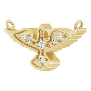 14K Yellow Gold .05 CTW Natural Diamond Petite Holy Spirit Necklace Center