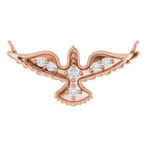 14K Rose Gold .05 CTW Natural Diamond Petite Holy Spirit Necklace Center