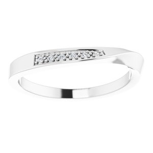 14K White Gold .03 CTW Natural Diamond Wave Ring