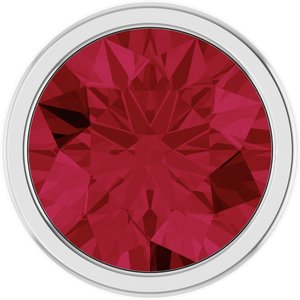 14K White Gold 2 mm Round Lab-Grown Ruby Bezel Setting