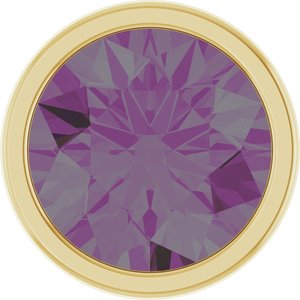 14K Yellow Gold 2 mm Round Lab-Grown Alexandrite Bezel Setting