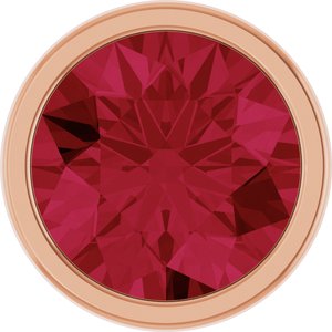 14K Rose Gold 2 mm Round Lab-Grown Ruby Bezel Setting