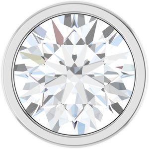 14K White Gold 1.8 mm Round .025 CT Natural Diamond Tube Bezel Setting With Bearing