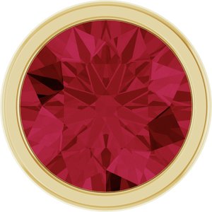 14K Yellow Gold 2 mm Round Lab-Grown Ruby Bezel Setting