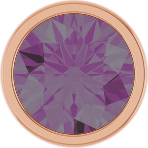 14K Rose Gold 2 mm Round Lab-Grown Alexandrite Bezel Setting