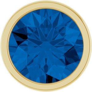 14K Yellow Gold 2 mm Round Lab-Grown Blue Sapphire Bezel Setting