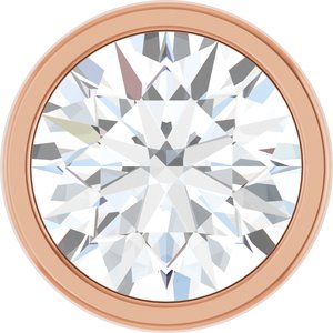 14K Rose Gold 1.8 mm Round .025 CT Natural Diamond Tube Bezel Setting With Bearing