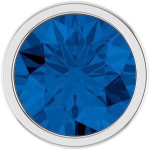 14K White Gold 2 mm Round Lab-Grown Blue Sapphire Bezel Setting
