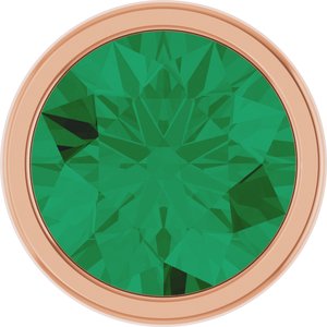 14K Rose Gold 2 mm Round Lab-Grown Emerald Bezel Setting