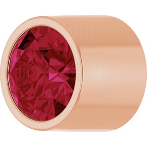 14K Rose Gold 2 mm Round Lab-Grown Ruby Bezel Setting
