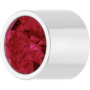 14K White Gold 2 mm Round Lab-Grown Ruby Bezel Setting