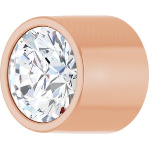 14K Rose Gold 1.8 mm Round .025 CT Natural Diamond Tube Bezel Setting With Bearing