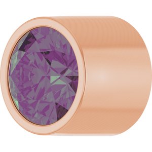 14K Rose Gold 2 mm Round Lab-Grown Alexandrite Bezel Setting