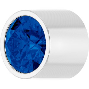 14K White Gold 2 mm Round Lab-Grown Blue Sapphire Bezel Setting