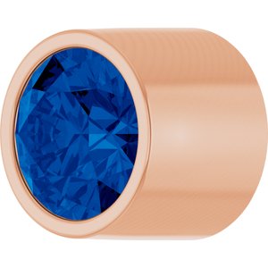 14K Rose Gold 2 mm Round Lab-Grown Blue Sapphire Bezel Setting