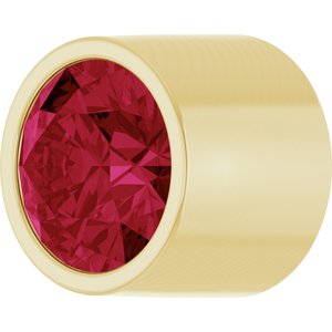 14K Yellow Gold 2 mm Round Lab-Grown Ruby Bezel Setting