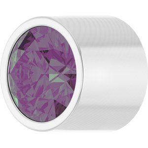 14K White Gold 2 mm Round Lab-Grown Alexandrite Bezel Setting