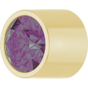 14K Yellow Gold 2 mm Round Lab-Grown Alexandrite Bezel Setting