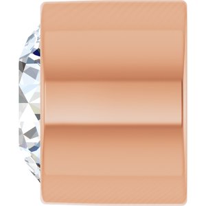 14K Rose Gold 2.7 mm Round .07 CT Natural Diamond Tube Bezel Setting With Bearing