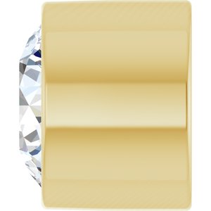 14K Yellow Gold 3 mm 1/10 CT Natural Diamond Tube Bezel Setting With Bearing