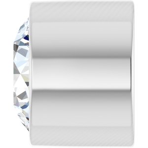14K White Gold 3 mm 1/10 CT Natural Diamond Tube Bezel Setting With Bearing