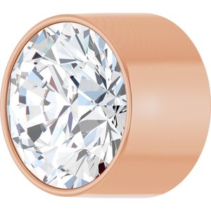 14K Rose Gold 5.2 mm 1/2 CT Lab-Grown Diamond Tube Bezel Setting With Bearing