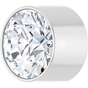 14K White Gold 5.2 mm 1/2 CT Lab-Grown Diamond Tube Bezel Setting With Bearing