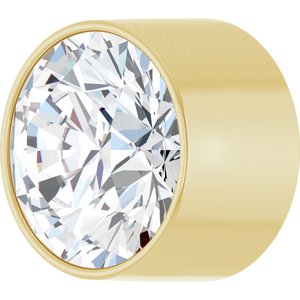 14K Yellow Gold 5.2 mm 1/2 CT Lab-Grown Diamond Tube Bezel Setting With Bearing