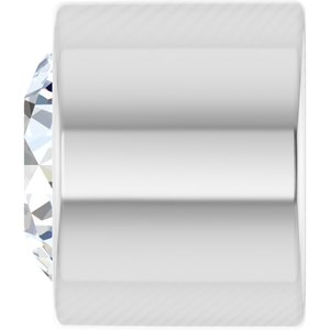 14K White Gold 2.2 mm .04 CT Lab-Grown Diamond Tube Bezel Setting With Bearing