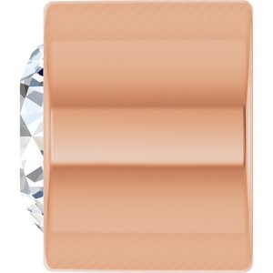 14K Rose Gold 2.2 mm .04 CT Natural Diamond Tube Bezel Setting With Bearing