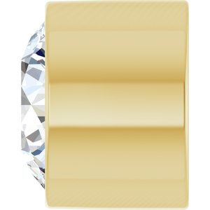 14K Yellow Gold 3.75 mm Round 1/5 CT Natural Diamond Tube Bezel Setting With Bearing