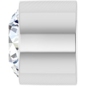 14K White Gold 3.4 mm Round 1/6 CT Natural Diamond Tube Bezel Setting With Bearing