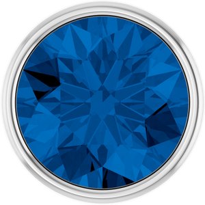 14K White Gold 2.5 mm Round Lab-Grown Blue Sapphire Bezel Setting