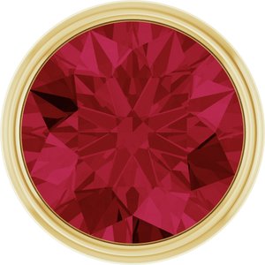 14K Yellow Gold 2.5 mm Round Lab-Grown Ruby Bezel Setting