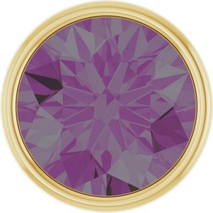 14K Yellow Gold 2.5 mm Round Lab-Grown Alexandrite Bezel Setting