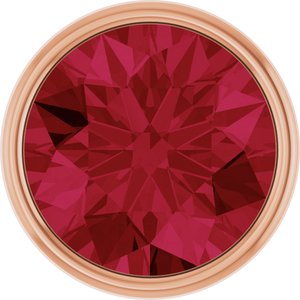 14K Rose Gold 2.5 mm Round Lab-Grown Ruby Bezel Setting