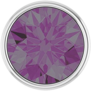 14K White Gold 2.5 mm Round Lab-Grown Alexandrite Bezel Setting