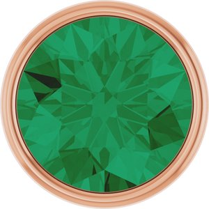14K Rose Gold 2.5 mm Round Lab-Grown Emerald Bezel Setting