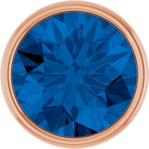 14K Rose Gold 2.5 mm Round Lab-Grown Blue Sapphire Bezel Setting