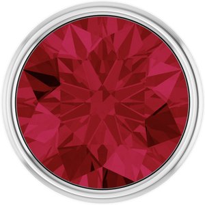 14K White Gold 2.5 mm Round Lab-Grown Ruby Bezel Setting