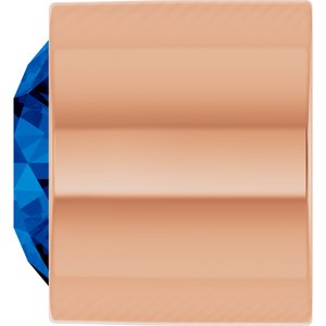 14K Rose Gold 2 mm Round Lab-Grown Blue Sapphire Bezel Setting