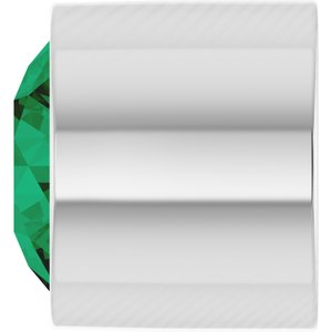 14K White Gold 2 mm Round Lab-Grown Emerald Bezel Setting