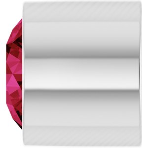 14K White Gold 2 mm Round Lab-Grown Ruby Bezel Setting